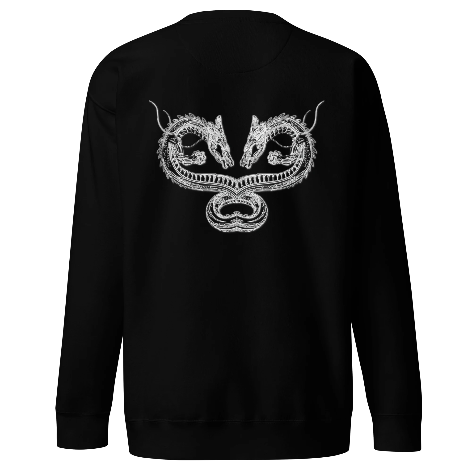 Divine Dragon Embroided Premium Sweatshirt Black Back