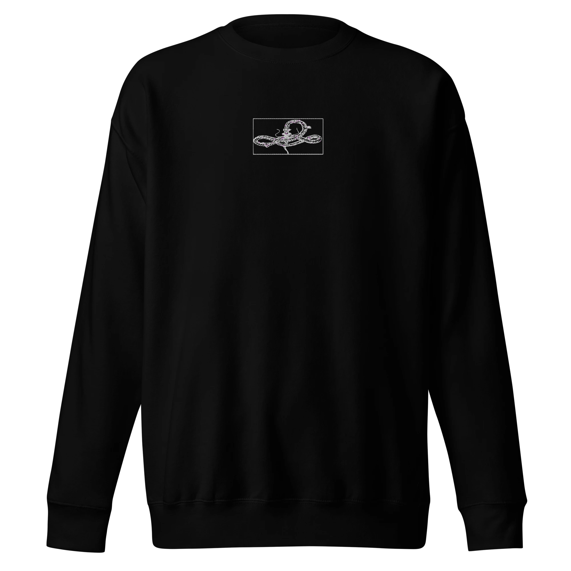 Divine Dragon Embroided Premium Sweatshirt Black Front