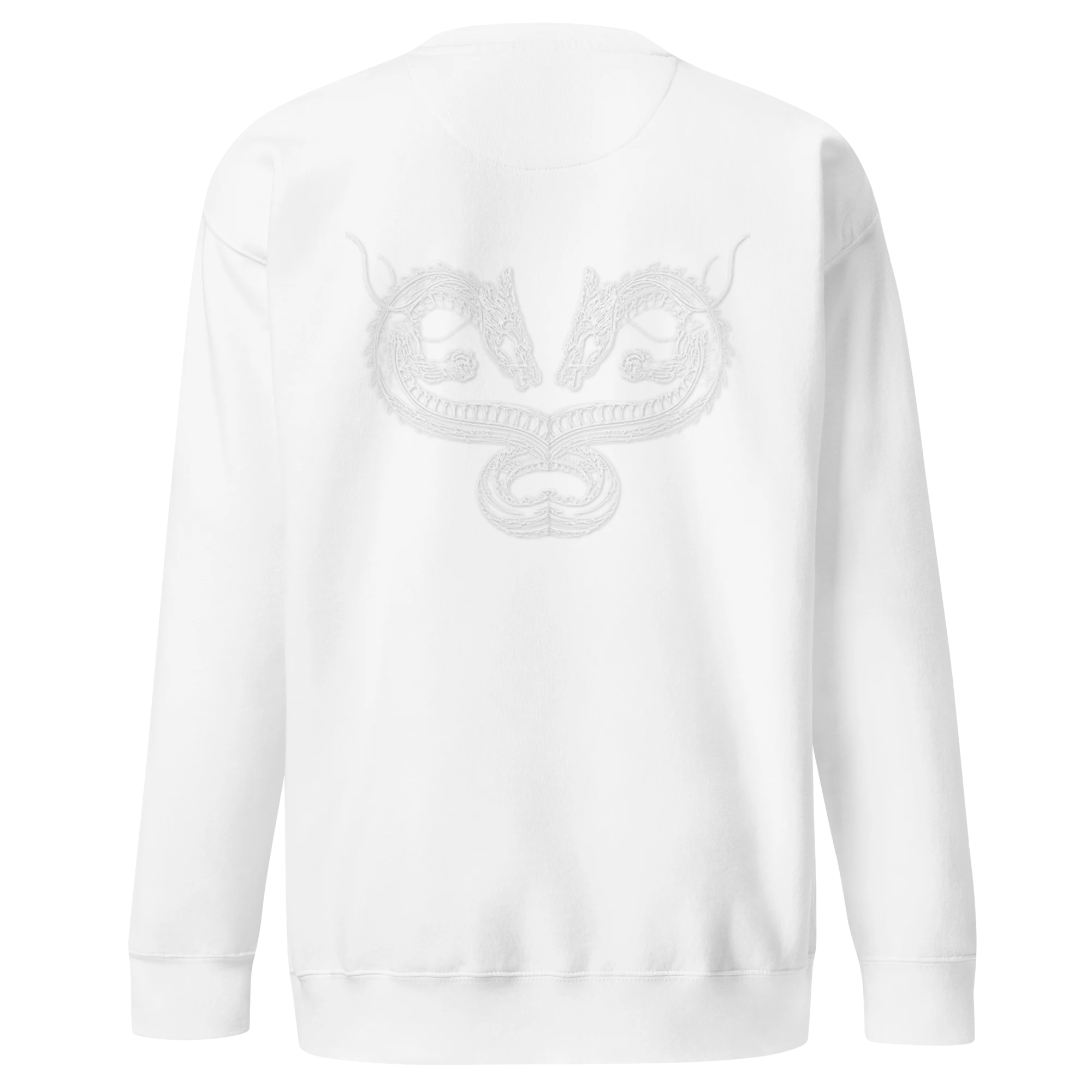 Divine Dragon Embroided Premium Sweatshirt White Back