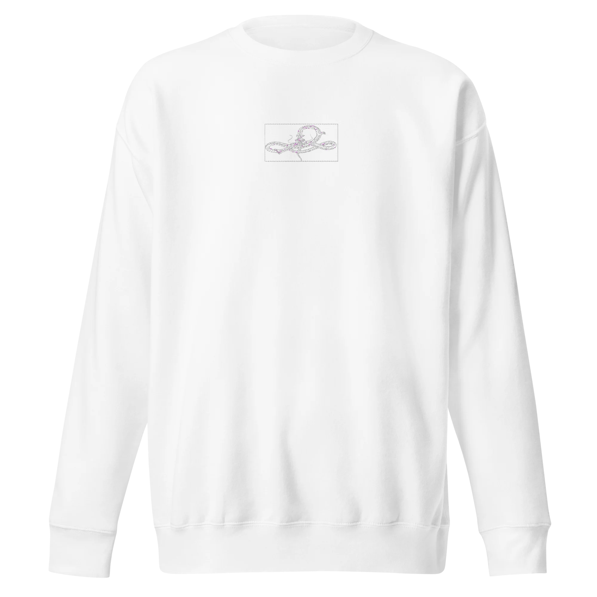 Divine Dragon Embroided Premium Sweatshirt White Front